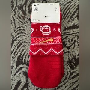 Nike Elite Basketball Crew Socks Dri-FIT Red Holiday (New)